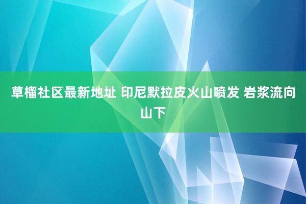 草榴社区最新地址 印尼默拉皮火山喷发 岩浆流向山下