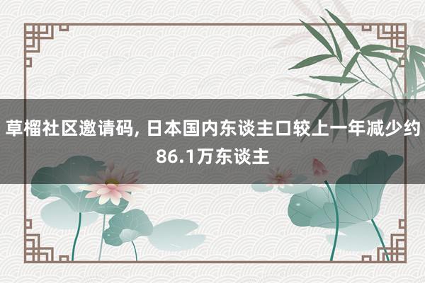 草榴社区邀请码, 日本国内东谈主口较上一年减少约86.1万东谈主