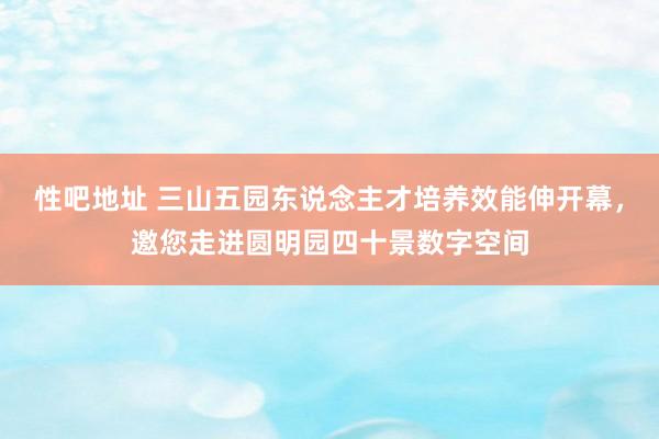 性吧地址 三山五园东说念主才培养效能伸开幕，邀您走进圆明园四十景数字空间