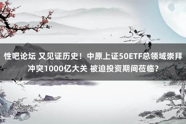 性吧论坛 又见证历史！中原上证50ETF总领域崇拜冲突1000亿大关 被迫投资期间莅临？