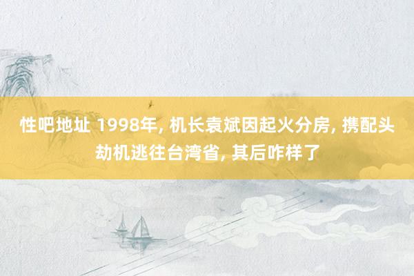 性吧地址 1998年, 机长袁斌因起火分房, 携配头劫机逃往台湾省, 其后咋样了