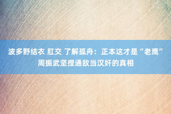 波多野结衣 肛交 了解孤舟：正本这才是“老鹰”周振武坚捏通敌当汉奸的真相