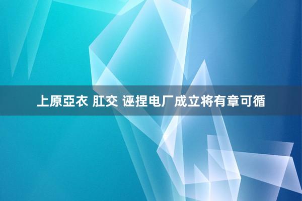 上原亞衣 肛交 诬捏电厂成立将有章可循