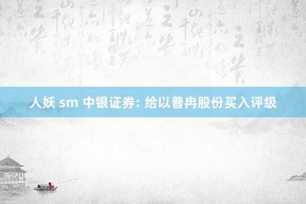 人妖 sm 中银证券: 给以普冉股份买入评级