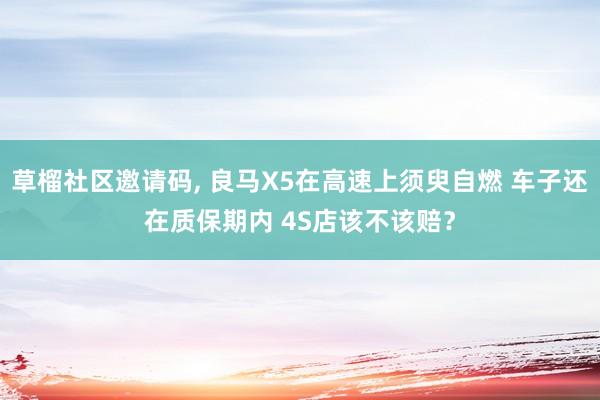 草榴社区邀请码, 良马X5在高速上须臾自燃 车子还在质保期内 4S店该不该赔？