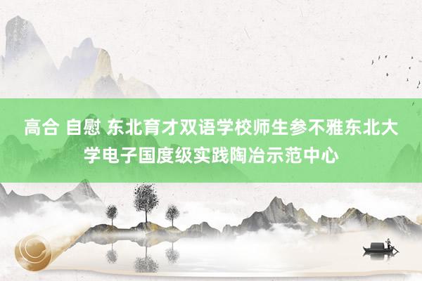 高合 自慰 东北育才双语学校师生参不雅东北大学电子国度级实践陶冶示范中心